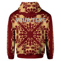 Custom Hawaiian Quilt Vintage Hoodie - Polynesian Pride