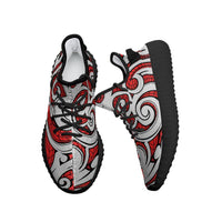 Hawaiian Sneakers YZ Polynesian Maori Ethnic Ornament Red AH - Polynesian Pride