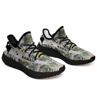 Hawaiian Sneakers YZ Tropical Jungle Parrots And Flamingos Black - Polynesian Pride
