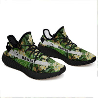 Hawaiian Sneakers YZ Tropical Leaves And Plumeria Black - Polynesian Pride