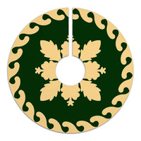 Hawaiian Traditional Hibiscus Flowers Tree Skirt - Green Beige - AH - Polynesian Pride