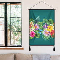 Hawaiian Tropical Strelitzia Plumeria Orchids Hibiscus Polynesian Hanging Poster - AH - Polynesian Pride