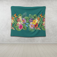 Hawaiian Tropical Strelitzia Plumeria Orchids Hibiscus Polynesian Tapestry - AH - Polynesian Pride