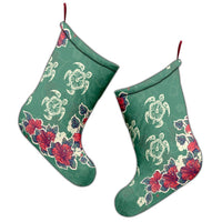Hawaiian Turtle And Colorful Hibiscus Polynesian Christmas Stocking - AH - Polynesian Pride