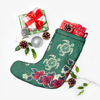 Hawaiian Turtle And Colorful Hibiscus Polynesian Christmas Stocking - AH - Polynesian Pride