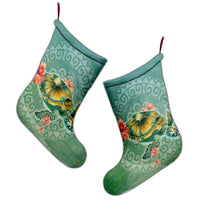 Hawaiian Turtle And Hibiscus Polynesian Christmas Stocking - AH - Polynesian Pride