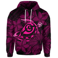 Custom Hawaiian Turtle Hibiscus Plumeria Kanaka Polynesian Hoodie Pink Soft Style - Polynesian Pride