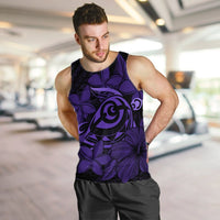 Hawaiian Turtle Hibiscus Plumeria Kanaka Polynesian Tank Top Purple - Soft Style - AH - Polynesian Pride