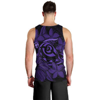 Hawaiian Turtle Hibiscus Plumeria Kanaka Polynesian Tank Top Purple - Soft Style - AH - Polynesian Pride