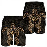 Hawaiian Turtle Kanaka Polynesian Men's Shorts - Gold - AH - Polynesian Pride