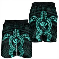 Hawaiian Turtle Kanaka Polynesian Men's Shorts - Turquoise - AH - Polynesian Pride