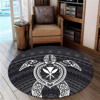 Hawaiian Turtle Kanaka Polynesian Round Carpet - White - AH - Polynesian Pride