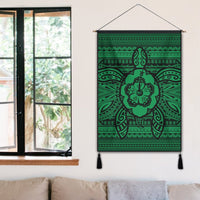 Hawaiian Turtle Polynesian Tribal Hanging Poster Green AH - Polynesian Pride
