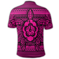 Hawaiian Turtle Polynesian Tribal Polo Shirt Pink - Polynesian Pride