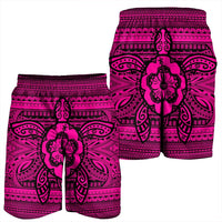 Hawaiian Turtle Polynesian Tribal Men's Shorts Pink AH - Polynesian Pride