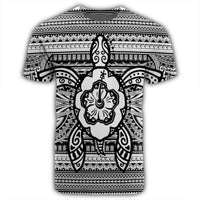 Hawaiian Turtle Polynesian Tribal T Shirt White AH - Polynesian Pride