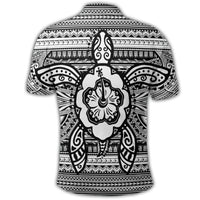Hawaiian Turtle Polynesian Tribal Polo Shirt White - Polynesian Pride
