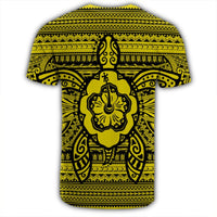 Hawaiian Turtle Polynesian Tribal T Shirt Yellow AH - Polynesian Pride