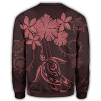 Hawaiian Turtles Hibiscus Plumeria Polynesian Sweatshirt - Pink - AH - Polynesian Pride