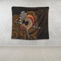 Hawaiian Warrior Helmet Kanaka Polynesian Tapestry - AH - Polynesian Pride