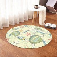 Hawaiian World Animals In Sea Round Carpet - AH - Polynesian Pride