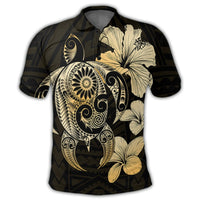 Hibiscus Plumeria Mix Polynesian Turtle Polo Shirt - Polynesian Pride