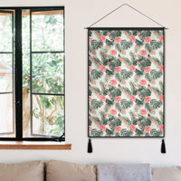 Hibiscus Plumeria Tropical Red Hanging Poster - AH Hanging Poster 50 x 75 cm Cotton And Linen - Polynesian Pride