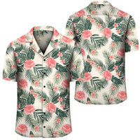 Hibiscus Plumeria Tropical Red Hawaiian Shirt Unisex Black - Polynesian Pride