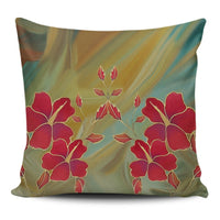 Hibiscus Water Color Pillow Covers One Size Zippered Pillow Case 18"x18"(Twin Sides) Black - Polynesian Pride