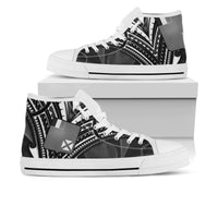 Wallis and Futuna High Top Shoes - Cross Style Unisex White - Polynesian Pride