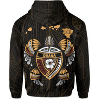 Polynesian Kakau Turtle OHANA Map of Hawaii Hoodie - Polynesian Pride