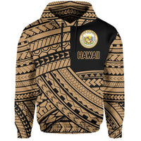Polynesian Protect Mauna Kea Kanaka Maoli Hawaii Hoodie Gold Quarter Style - Polynesian Pride