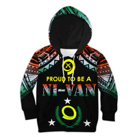 Vanuatu Proud To Be A Ni-Van - Polynesian Pattern KID Hoodie - Penama Province LT7 Hoodie Black - Polynesian Pride