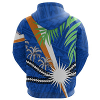 Marshall Islands Rugby Hoodie Coconut Leaves - Polynesian Pride