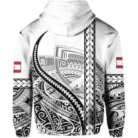 Tahiti Rugby Hoodie Marvelous Version White - Polynesian Pride