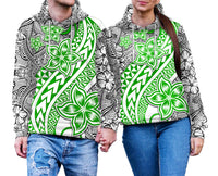 Traditional Polynesian Tribal Tattoo Retro Couple Hoodie Green LT9 No Men - Polynesian Pride