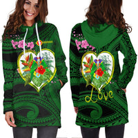 American Samoa Hoodie Dress - The Love Of Blue Crowned Lory - Polynesian Pride