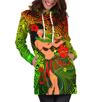 Hawaii Hula Girl Reggae Hoodie Dress - LT2 - Polynesian Pride