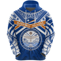 Marshall Islands Rugby Hoodie Forever Unisex Blue - Polynesian Pride