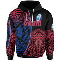 Custom Guam Rugby Hoodie Impressive Version Custom Text and Number - Polynesian Pride
