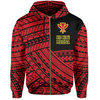 Polynesian Kanaka Maoli Protect Mauna Kea Hawaii Zip Hoodie Quarter Style - Polynesian Pride