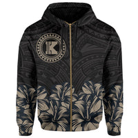 Kahoolawe Map Hibiscus Polynesian Hoodie Zip Lithe Style - Polynesian Pride