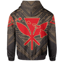 Hawaiian Kanaka Map Football Jersey Hoodie Zip Grey Roger Style - Polynesian Pride