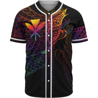 Hawaii Kanaka Maoli Baseball Shirt - Butterfly Polynesian Style Unisex Black - Polynesian Pride