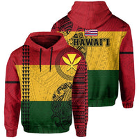 Hawaii Kanaka Flag Polynesian Hoodie Unisex Red - Polynesian Pride