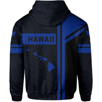 Kanaka Polynesian Zipper Hoodie Blue Morale Style - Polynesian Pride