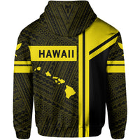 Kanaka Polynesian Zipper Hoodie Yellow Morale Style - Polynesian Pride