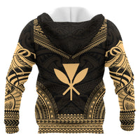 Kanaka Maoli Polynesian Chief Custom Zip up Hoodie Gold Version Unisex Gold - Polynesian Pride
