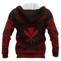 Kanaka Maoli Polynesian Chief Custom Zip up Hoodie Red Version Unisex Red - Polynesian Pride