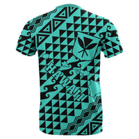 Hawaii T Shirt King Kakau Kanaka Turquoise - Polynesian Pride